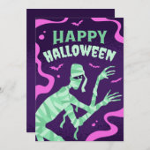 ハロウィーンのミイラ漫画,ハッピーハローウィン シーズンカード (正面/裏面)