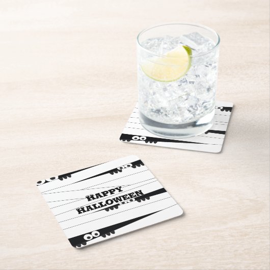 ハロウィーンのミイラ スクエアペーパーコースター (インサイチュ)