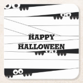 ハロウィーンのミイラ スクエアペーパーコースター (正面)