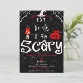 ハロウィーンのミステリー食べディナードリンク怖いパーティー 招待状 (スタンド正面)