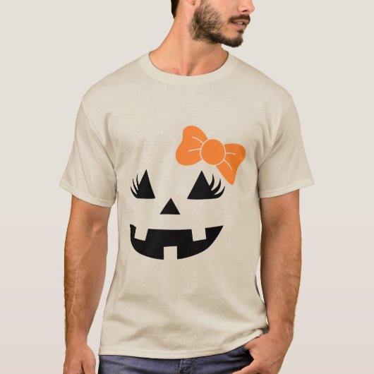 ハロウィーンのミニマリストオレンジボウデザイン Tシャツ (正面)