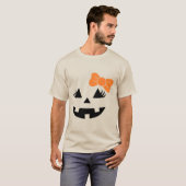 ハロウィーンのミニマリストオレンジボウデザイン Tシャツ (正面フル)
