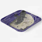 ハロウィーンのムーンレイヴンズとクモの巣 ペーパープレート (傾斜あり)