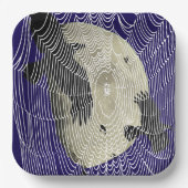 ハロウィーンのムーンレイヴンズとクモの巣 ペーパープレート (正面)