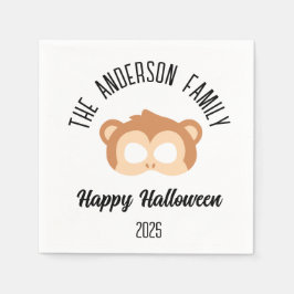 ハロウィーンのモンキーマスク仮装 スタンダードカクテルナプキン