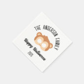 ハロウィーンのモンキーマスク仮装 スタンダードカクテルナプキン (角)