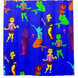 ハロウィーンのモンスターマーメイド吸血鬼ゾンビ女 シャワーカーテン