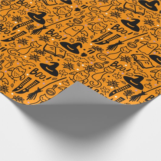 ハロウィーンのラッピング紙。 ラッピングペーパー (角)