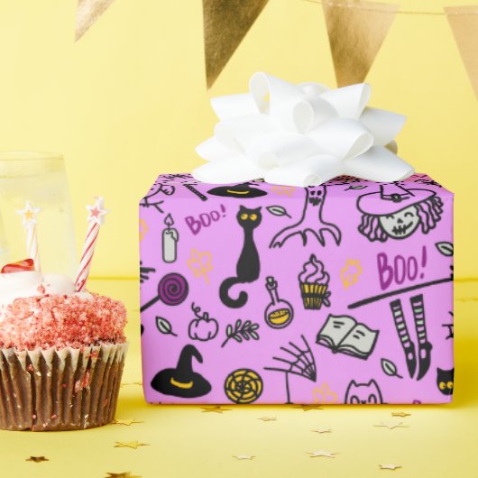 ハロウィーンのラッピング紙。 ラッピングペーパー (誕生日パーティー)