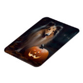 ハロウィーンのラフコリーとカボチャ怖い マグネット (左側)