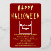 ハロウィーンのレッドビジネスブランド 箔シーズンカード (正面)