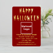 ハロウィーンのレッドビジネスブランド 箔シーズンカード (立ち正面)