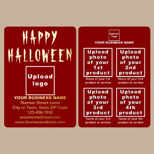 ハロウィーンのレッドビジネスブランド 箔シーズンカード