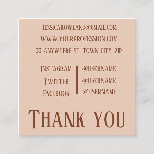 ハロウィーンのレトログルーヴィなカボチャと幽霊たち スクエア名刺 (裏面)