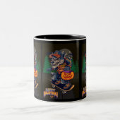 ハロウィーンのロボ 二色 コーヒーマグ ツートーンマグカップ (中央)