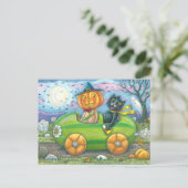 ハロウィーンのロードトリップ、ジャックと黒猫の友人 シーズンポストカード (スタンド正面)