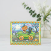 ハロウィーンのロードトリップ、ジャックと黒猫の友人 シーズンポストカード (スタンド正面)