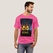 ハロウィーンのワンピンクカラーTシャツ Tシャツ (正面フル)