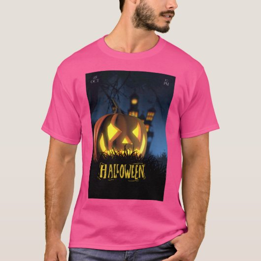 ハロウィーンのワンピンクカラーTシャツ Tシャツ (正面)