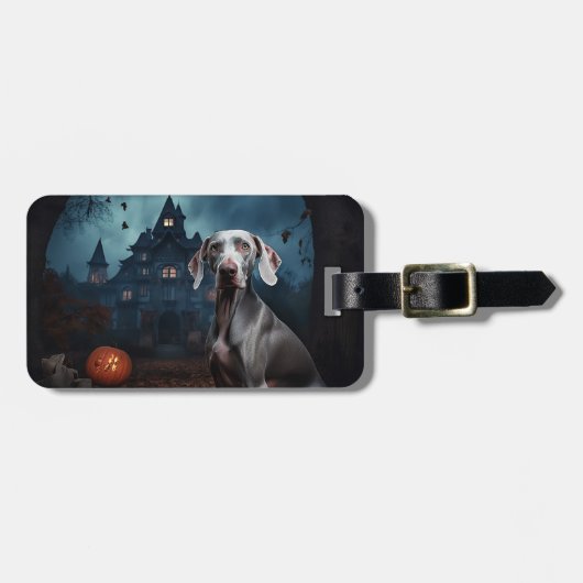 ハロウィーンのヴァイマラナー ラゲッジタグ (正面横)