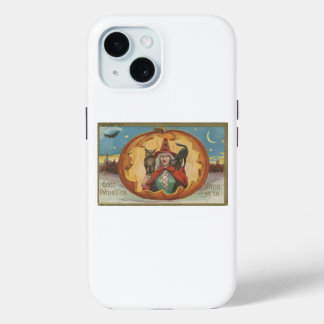 ハロウィーンのヴィンテージ画像に対する願い iPhone 15ケース