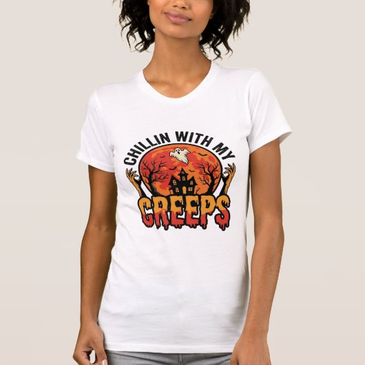 ハロウィーンのヴィンテージTシャツD Tシャツ (正面)