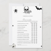 ハロウィーンの上または下ブライダルシャワーゲームカード 案内状 (正面)