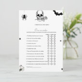 ハロウィーンの上または下ブライダルシャワーゲームカード 案内状 (スタンド正面)