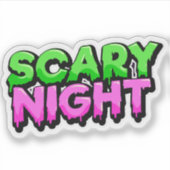 ハロウィーンの不気味で怖い夜ステッカー シール (正面)