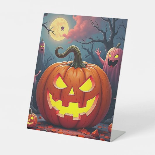 ハロウィーンの不気味なゴブリン 台座サイン (正面)