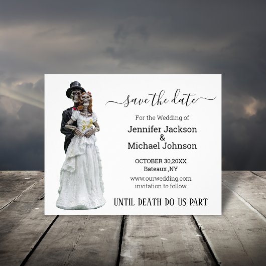 ハロウィーンの不気味なスケルトンは日付を保存スタイリッシュする チラシ