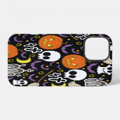 ハロウィーンの不気味なテーマの背景デザイン iPhoneケース (裏面横)