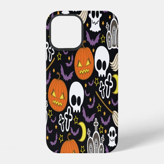 ハロウィーンの不気味なテーマの背景デザイン iPhoneケース (裏面)