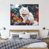ハロウィーンの不気味なトルコアンゴラ キャンバスプリント (インサイチュ (寝室))