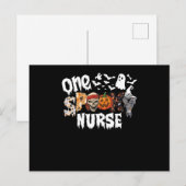 ハロウィーンの不気味なナースレパードのグルービーウィッチ シーズンポストカード (正面/裏面)