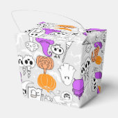 ハロウィーンの不気味なパターン01 LグレーBG フェイバーボックス (裏面サイド)