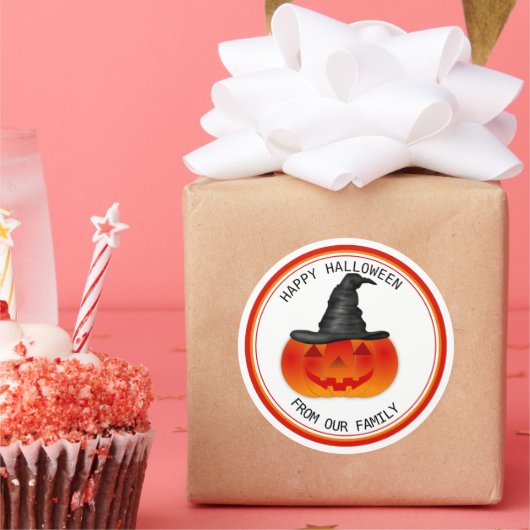 ハロウィーンの不気味なパンプキ不気味ンをトリックまたは治療 ラウンドシール (パーティー)