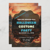 ハロウィーンの不気味なフィールド 招待状 (正面/裏面)