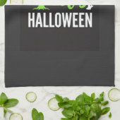 ハロウィーンの不気味な木のコウモリベクター デザイン_1 キッチンタオル (折り畳み)