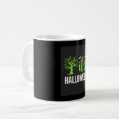 ハロウィーンの不気味な木のコウモリベクター デザイン_1 コーヒーマグカップ (正面左)