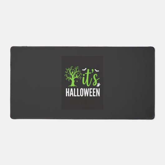 ハロウィーンの不気味な木のコウモリベクター デザイン_1 デスクマット (正面)