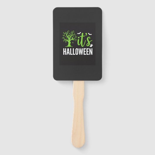 ハロウィーンの不気味な木のコウモリベクター デザイン_1 ハンドファン (正面)