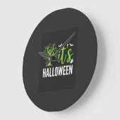 ハロウィーンの不気味な木のコウモリベクター デザイン_1 ラージ壁時計 (傾斜)