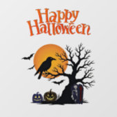 ハロウィーンの不気味な木 ウィンドウサイン (シート)