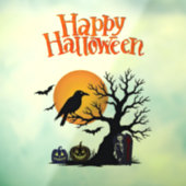 ハロウィーンの不気味な木 ウィンドウサイン (シート3)
