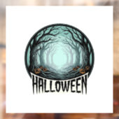 ハロウィーンの不気味な森のビンテージ彫刻デザイン_1 ウィンドウサイン (シート2)