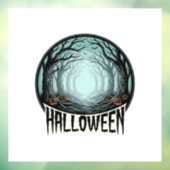 ハロウィーンの不気味な森のビンテージ彫刻デザイン_1 ウィンドウサイン (シート3)