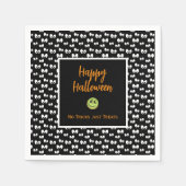 ハロウィーンの不気味な目の緑のクッキーのトリックなし スタンダードカクテルナプキン (正面)