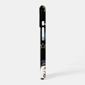 ハロウィーンの不気味な銀河とお化け城のスマホケース iPhone 16ケース (左側面)