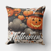 ハロウィーンの不気味な風船ジャックオランタン クッション (正面)